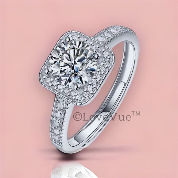 Certified 1ct. t.w. Diamond Halo Engagement Wedding Ring - Picture 5 of 16